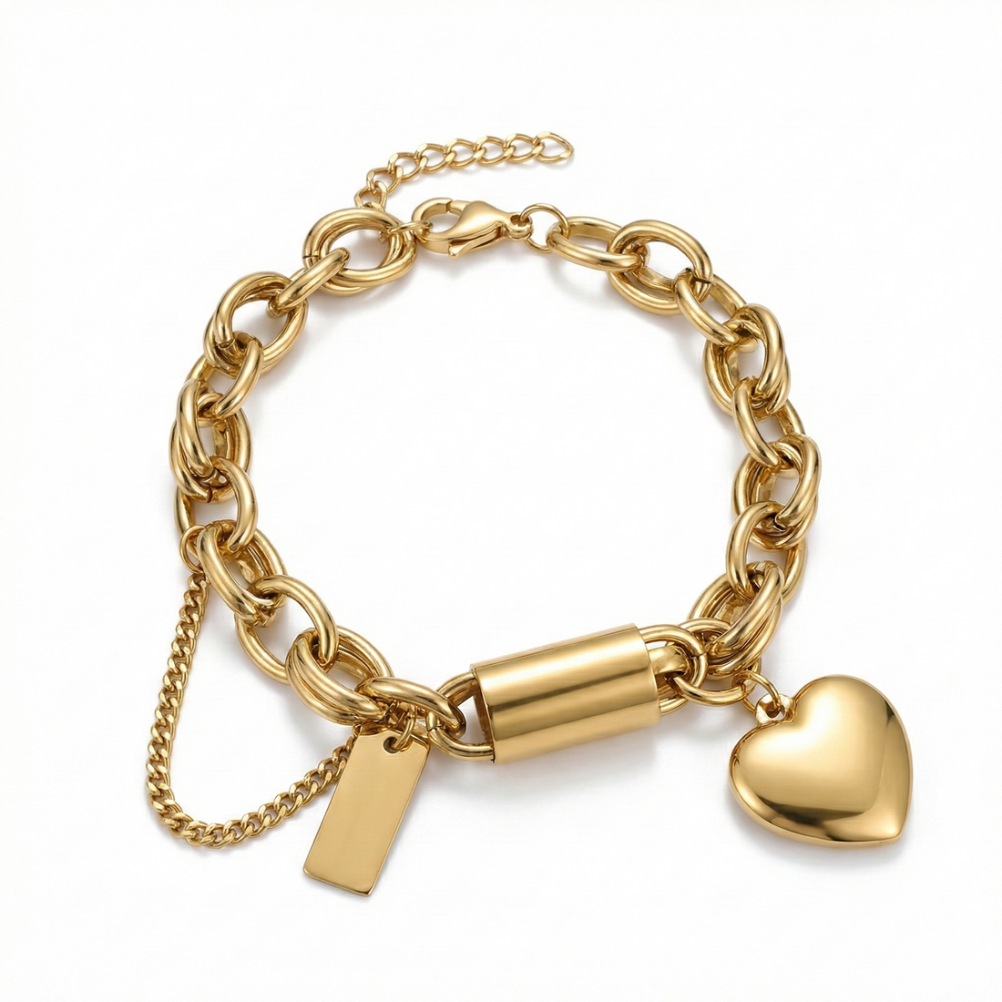 Heartened Chunky Bracelet - Gold