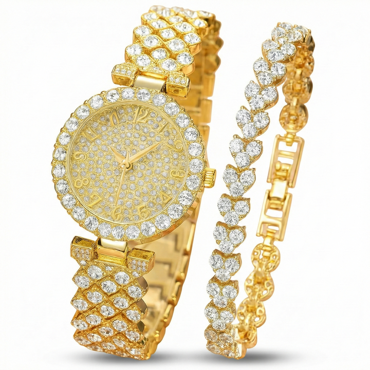 Luxe Radiance Gold Watch &amp; Bracelet Set | Gold