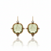 Unique Vintage Green Pearl Earrings