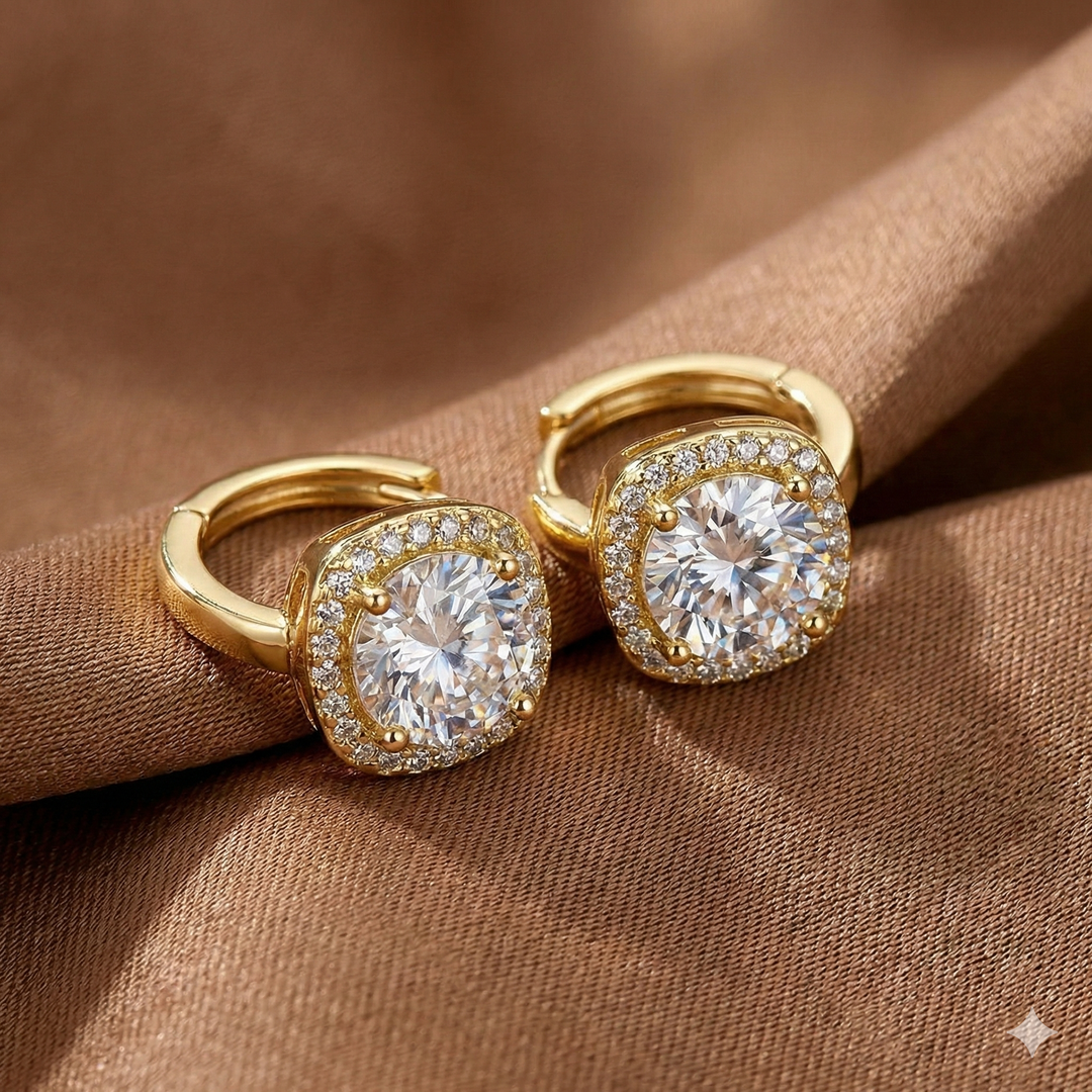 Nadine square earrings | Gold