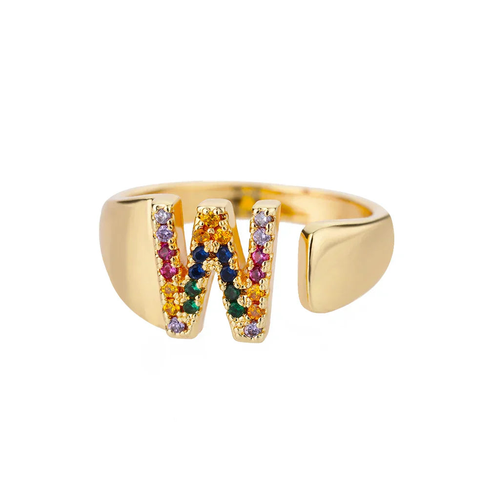Wish - Gold Stainless Steel Initial Ring