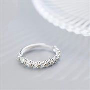 Garden - Adjustable Silver Daisy Ring