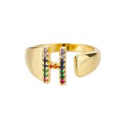 Hope - Gold Stainless Steel Initial Ring