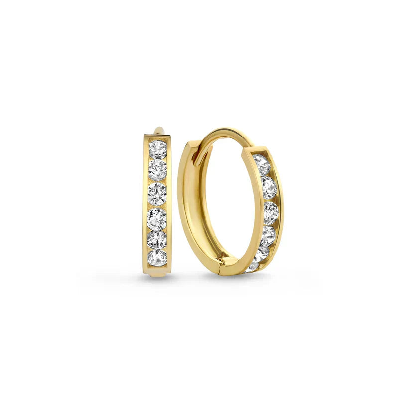Dara Brillane Stone Earrings Set - Gold