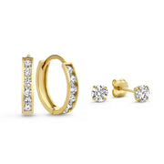 Dara Brillane Stone Earrings Set - Gold