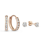 Dara Brillane Stone Earrings Set - Gold