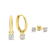 Larmes de Lune Stone Earrings Set - White Gold
