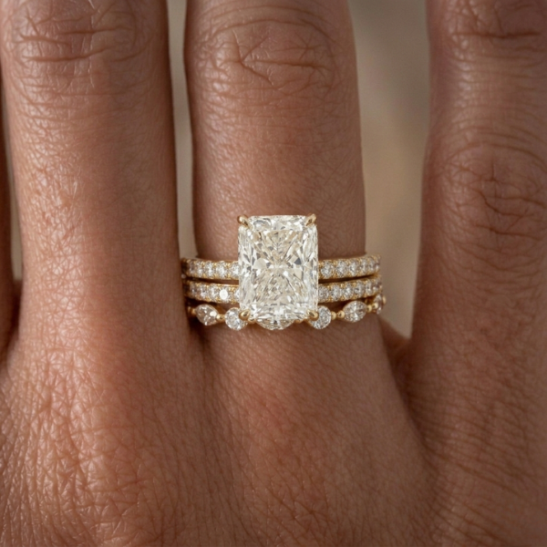 Jaily 3PC Wedding Ring Set | White Gold