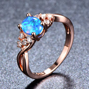 Sylva Moonhart White Ring | Rose Gold