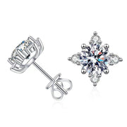 Aurelie flower earrings | White gold