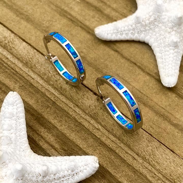 Ocean-Inspired Luxury Silver and Opal Earrings