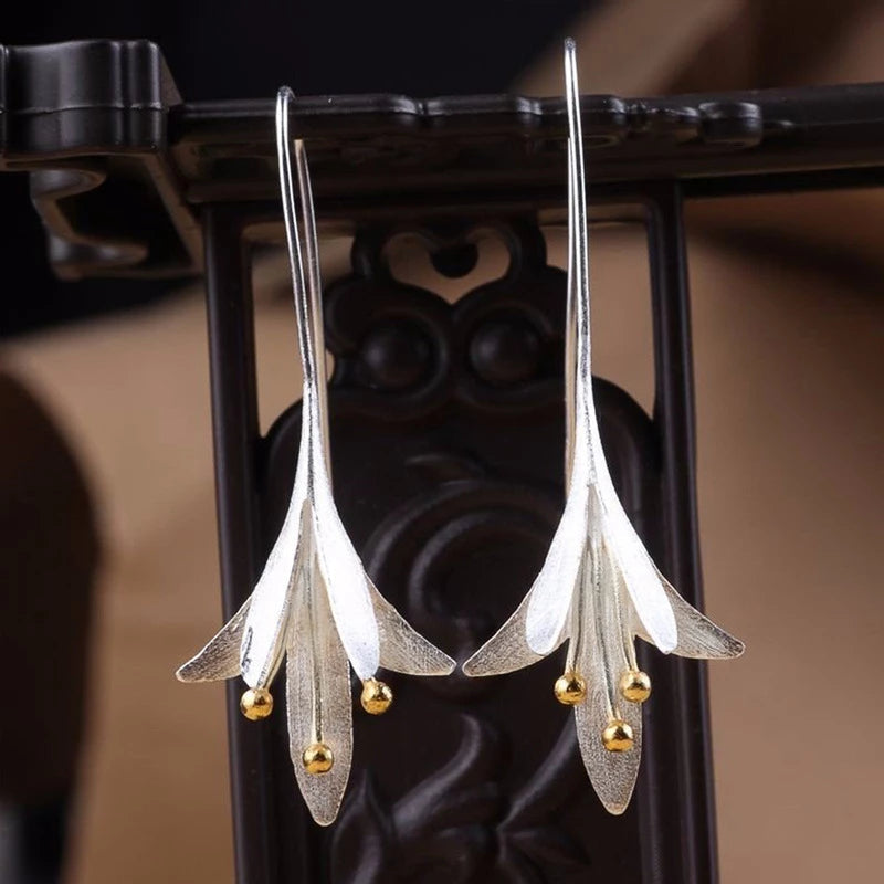 Elegant Silver Blossom Earrings