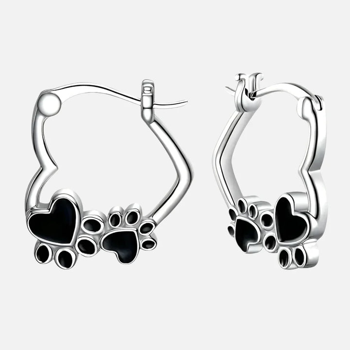 Black Heart Huggie Earrings