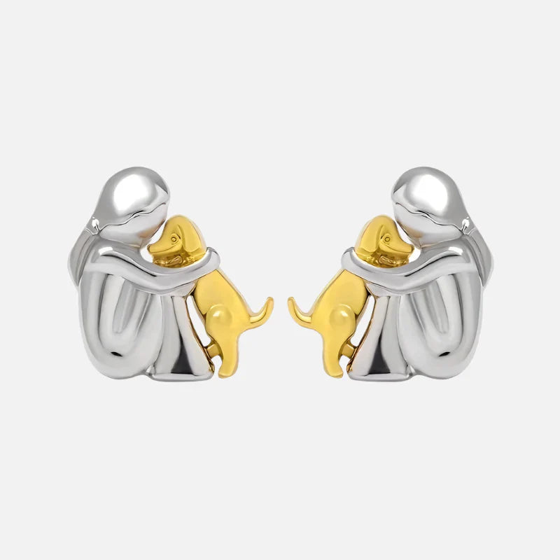Hug &amp; Love Two-Tone Earrings