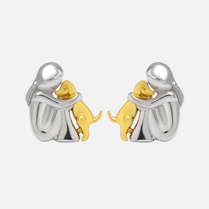 Hug &amp; Love Two-Tone Earrings