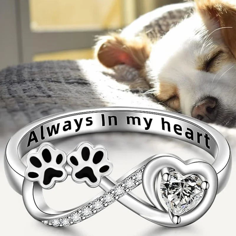 Infinity Love Paw Zircon Ring