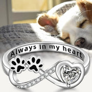 Infinity Love Paw Zircon Ring