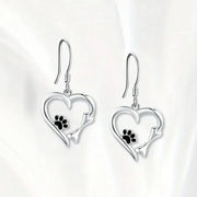 Sweet Paw Heart Drop Earrings