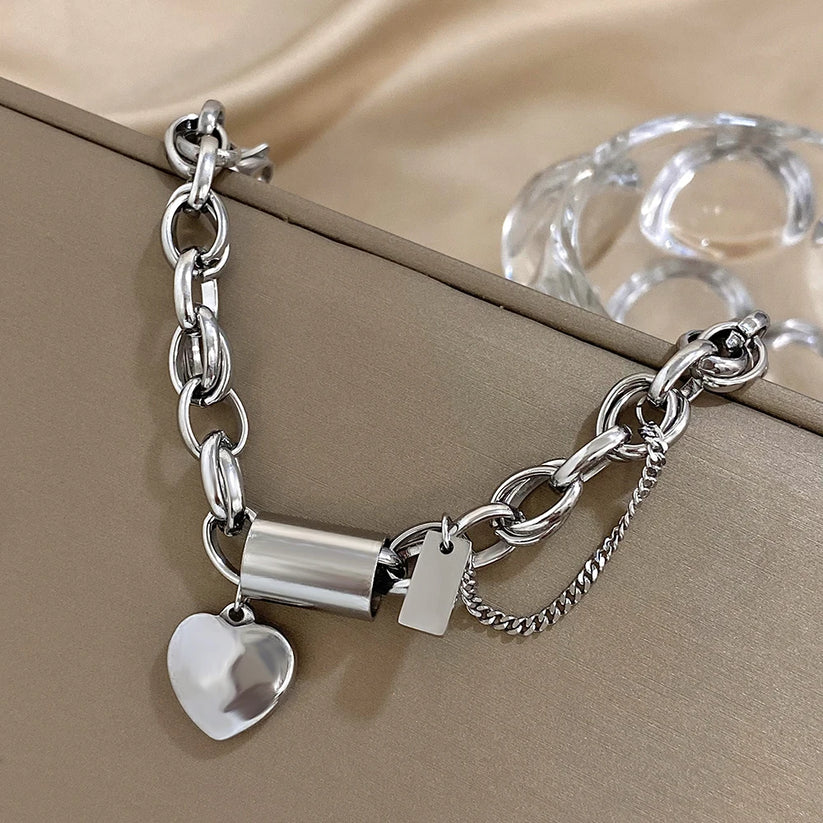Heartened Chunky Bracelet - Silver