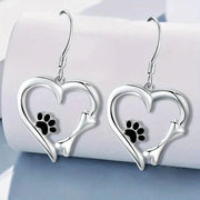 Sweet Paw Heart Drop Earrings