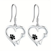 Sweet Paw Heart Drop Earrings
