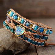 Unique Jasper Leather Bracelet