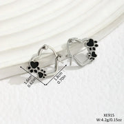 Black Heart Huggie Earrings