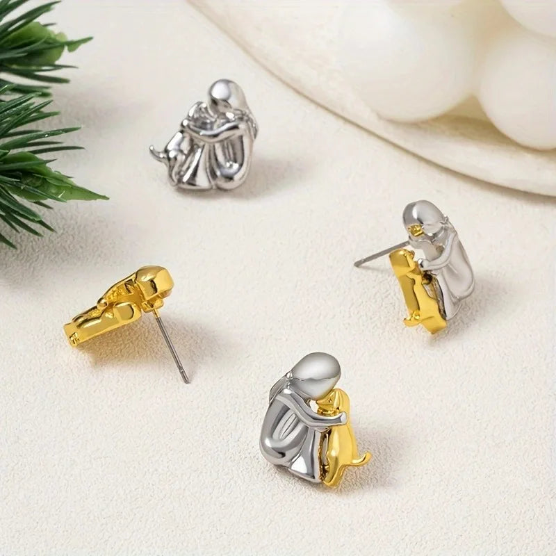Hug &amp; Love Two-Tone Earrings