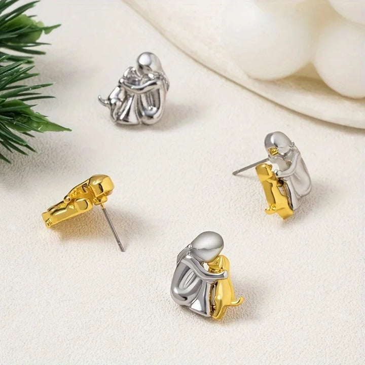 Hug &amp; Love Two-Tone Earrings