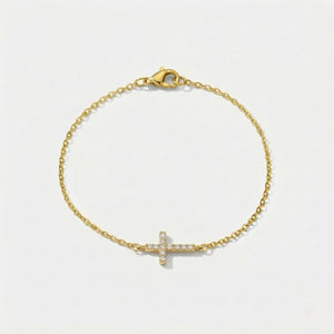 Small Cross Zion Bracelet | Gold