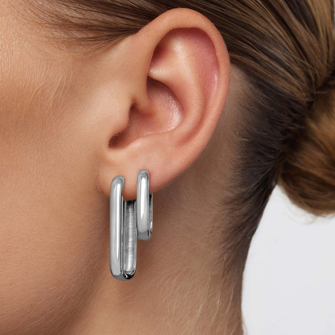 Gigi Hoops | White Gold