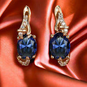 Royal Midnight Drop Earrings - Gold