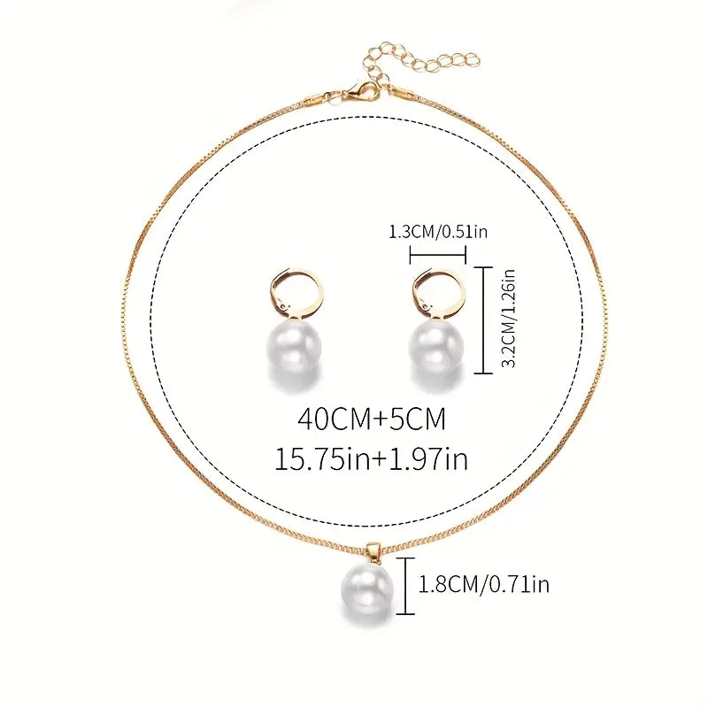 Golden Grace Pearl Jewellery Set | Gold