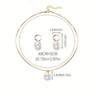 Golden Grace Pearl Jewellery Set | Gold