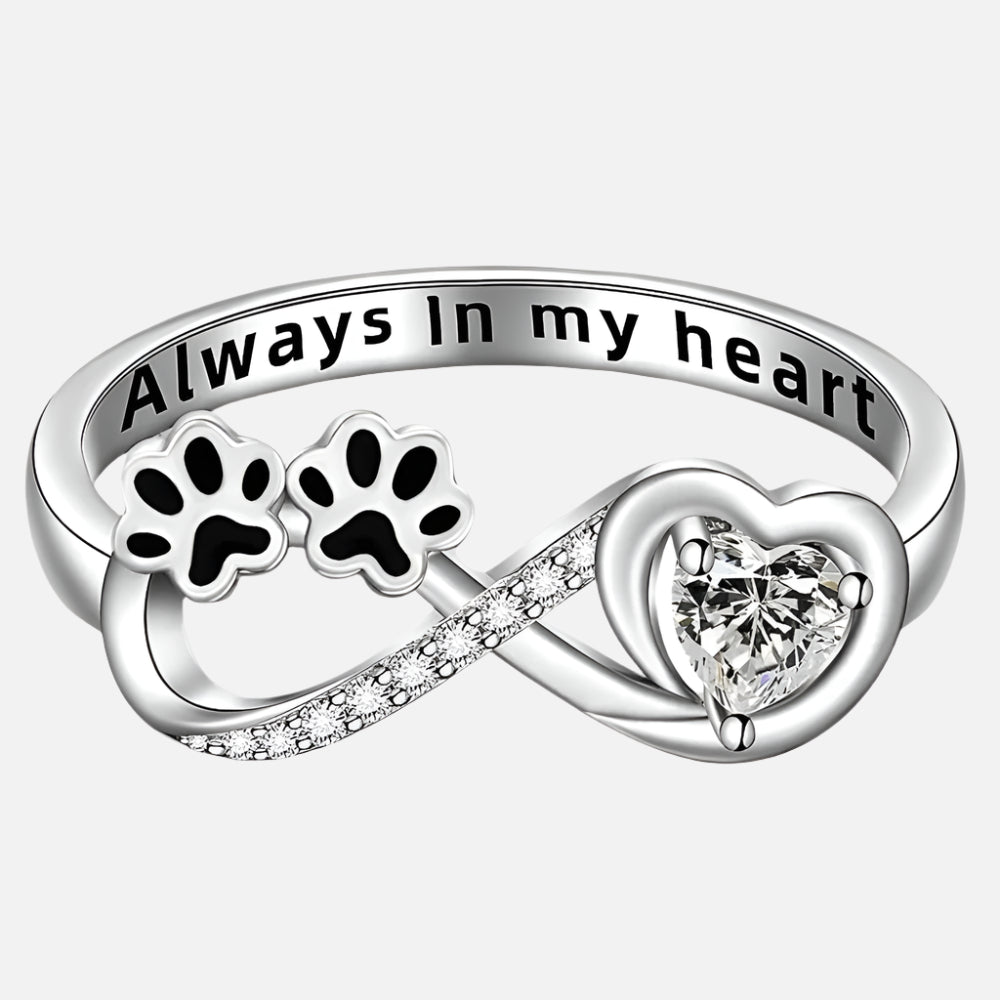 Infinity Love Paw Zircon Ring