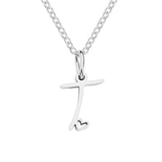 Silver Letter Heart Necklace