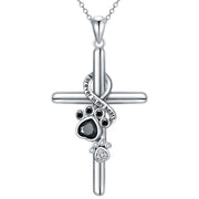 Faithful Paw Cross Necklace